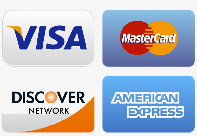Logos of the major credit card companies.