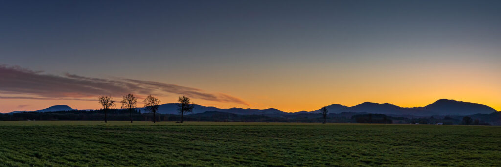 Willamette Valley at sunset.